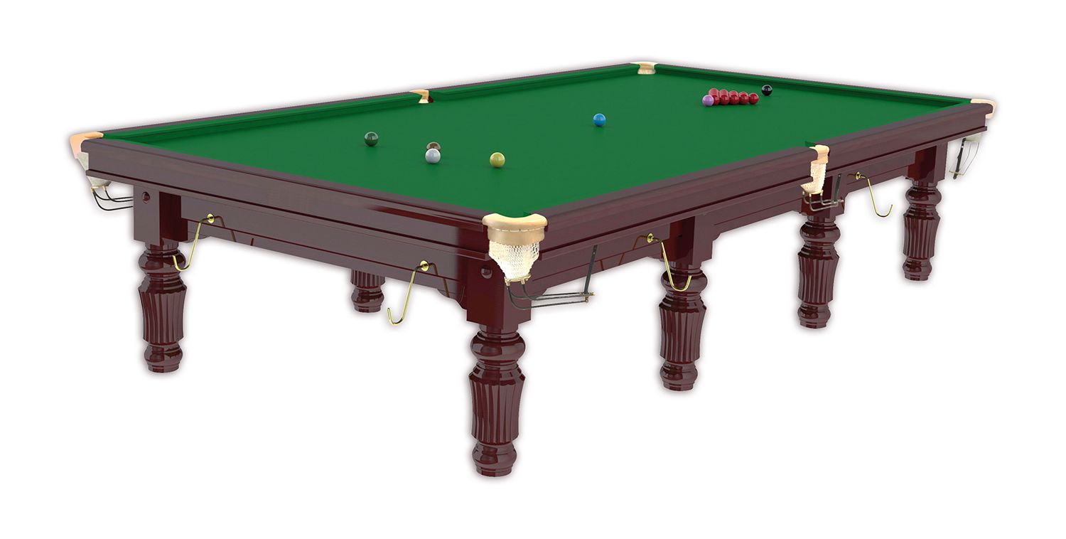 Mesa de bilhar snooker em madeira nobre, pano verde e bolas profissionais